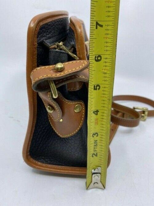 dooney and bourke vintage classic brown black leather cross body bag