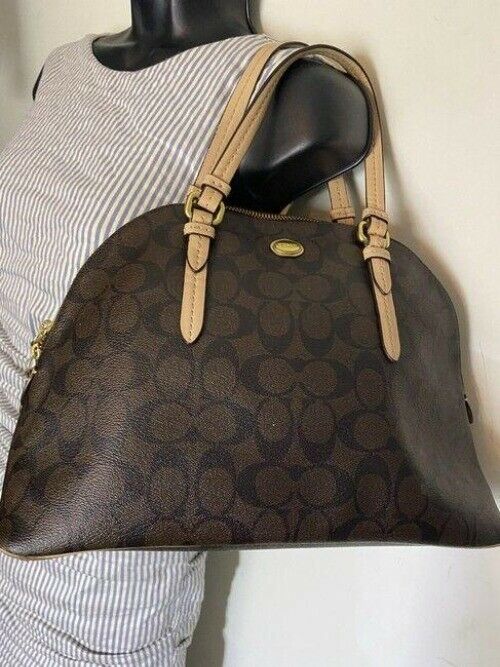 coach handbag msrp brown coated canvas tote