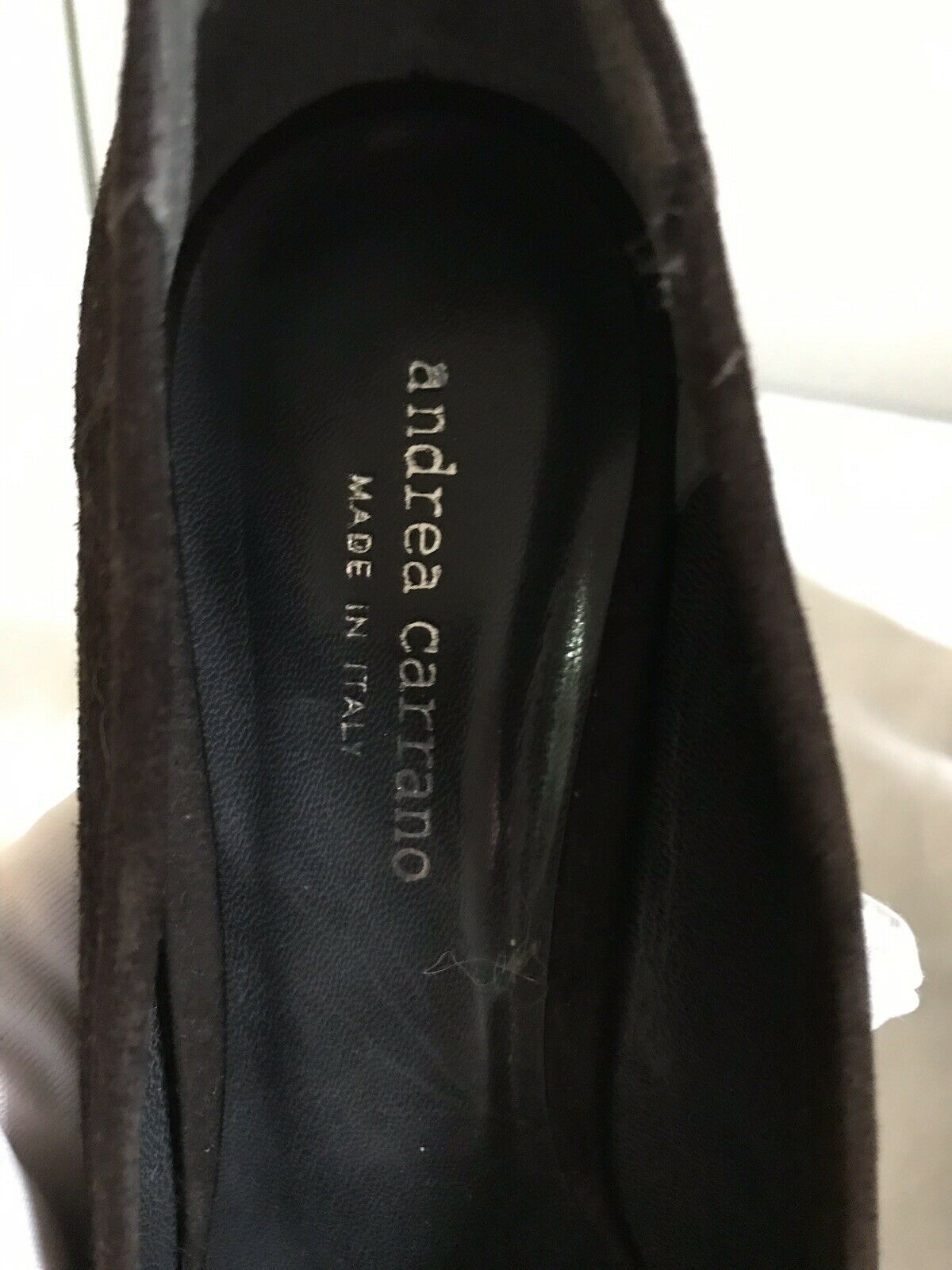 ANDREA CARRANO Brown Suede Mid Heel Pump 9