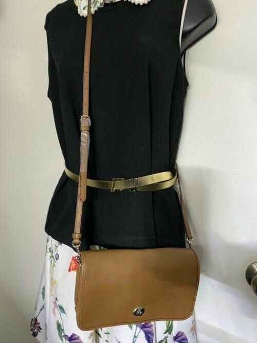 coach vintage caramel leather cross body bag