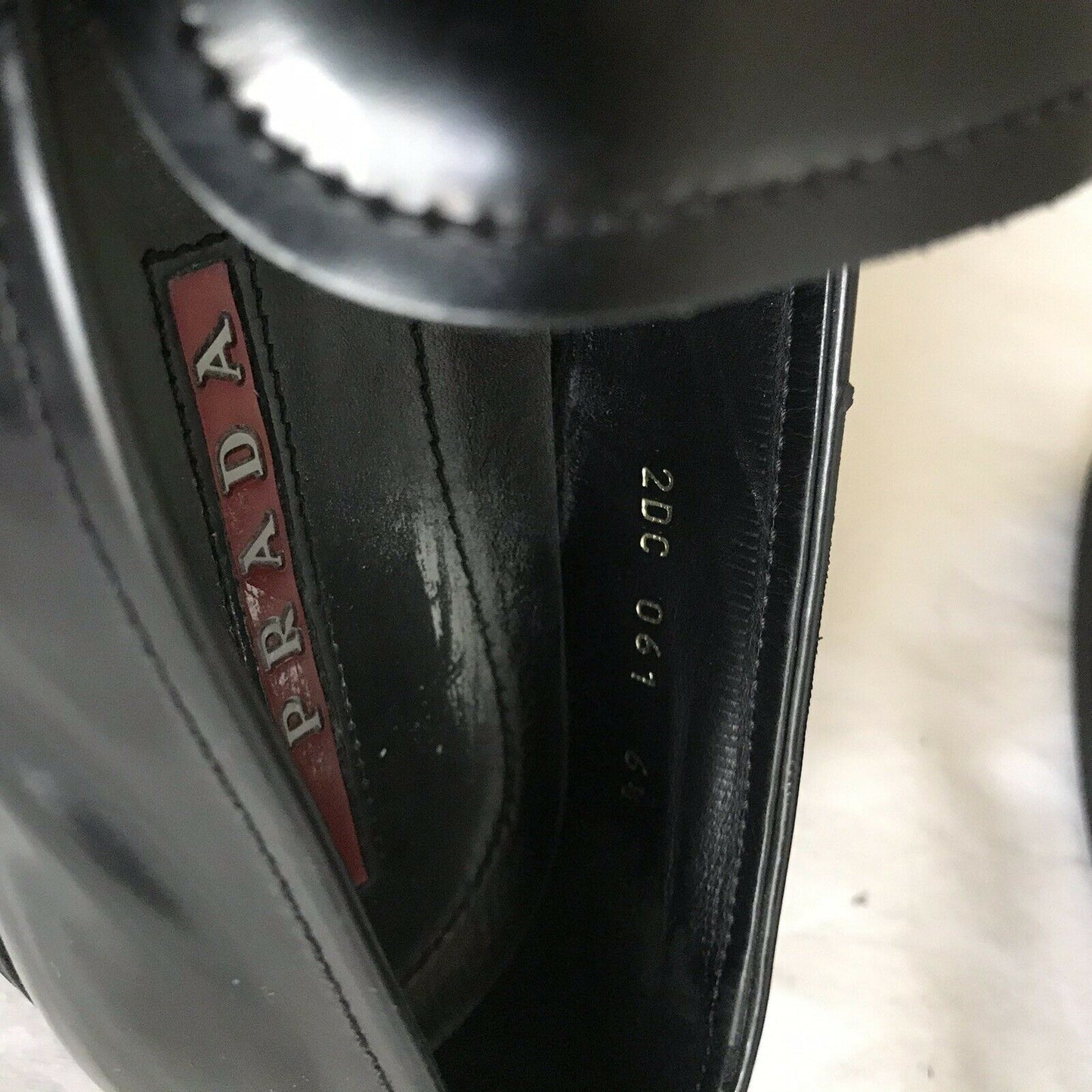 PRADA mens Leather Dress Shoes 6.5