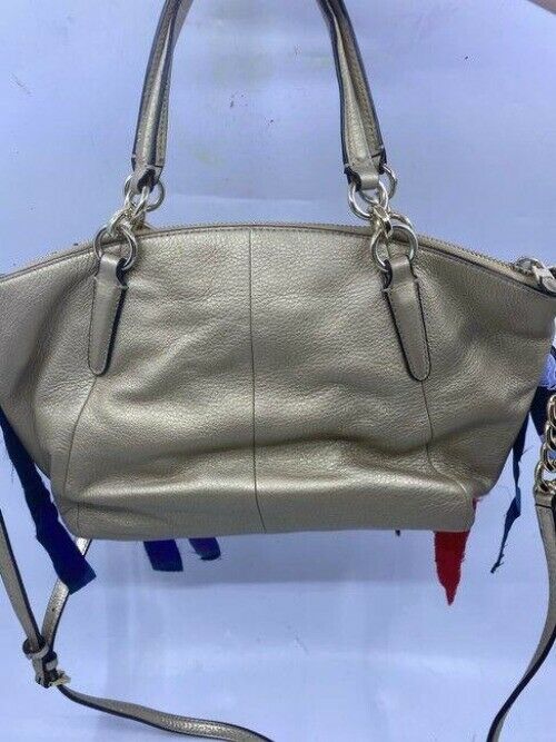 Coach w hand shoulder customized by me w applique street art gold shoulder bag
