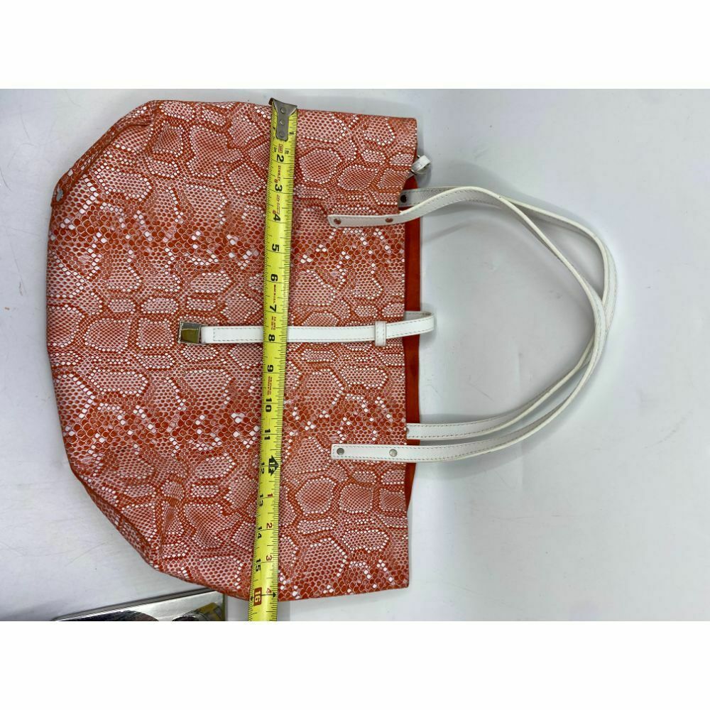 695 Tiffany and Co. Reversible Large Tote Bag Orange Suede and Snake Print Design