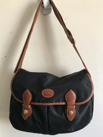 LONGCHAMP Medium Black Nylon Crossbody Bag