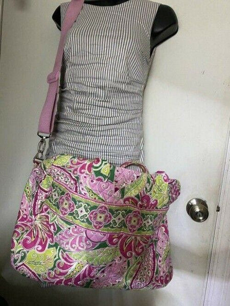 Vera Bradley Xl Duffel Msrp Pink Green Weekendtravel Bag