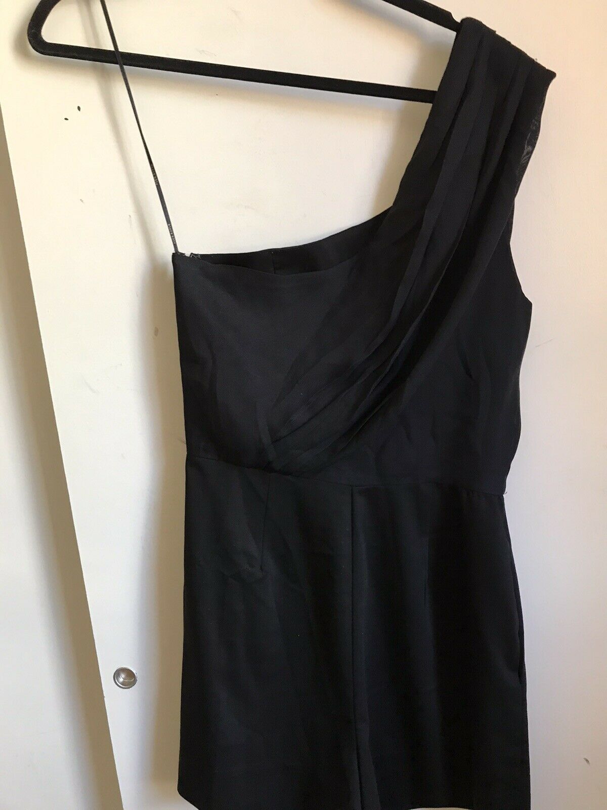 Black Halo One Shoulder Romper Dress Small