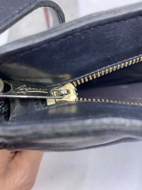 Etienne Aigner Vintage Classic Black Leather Shoulder Bag