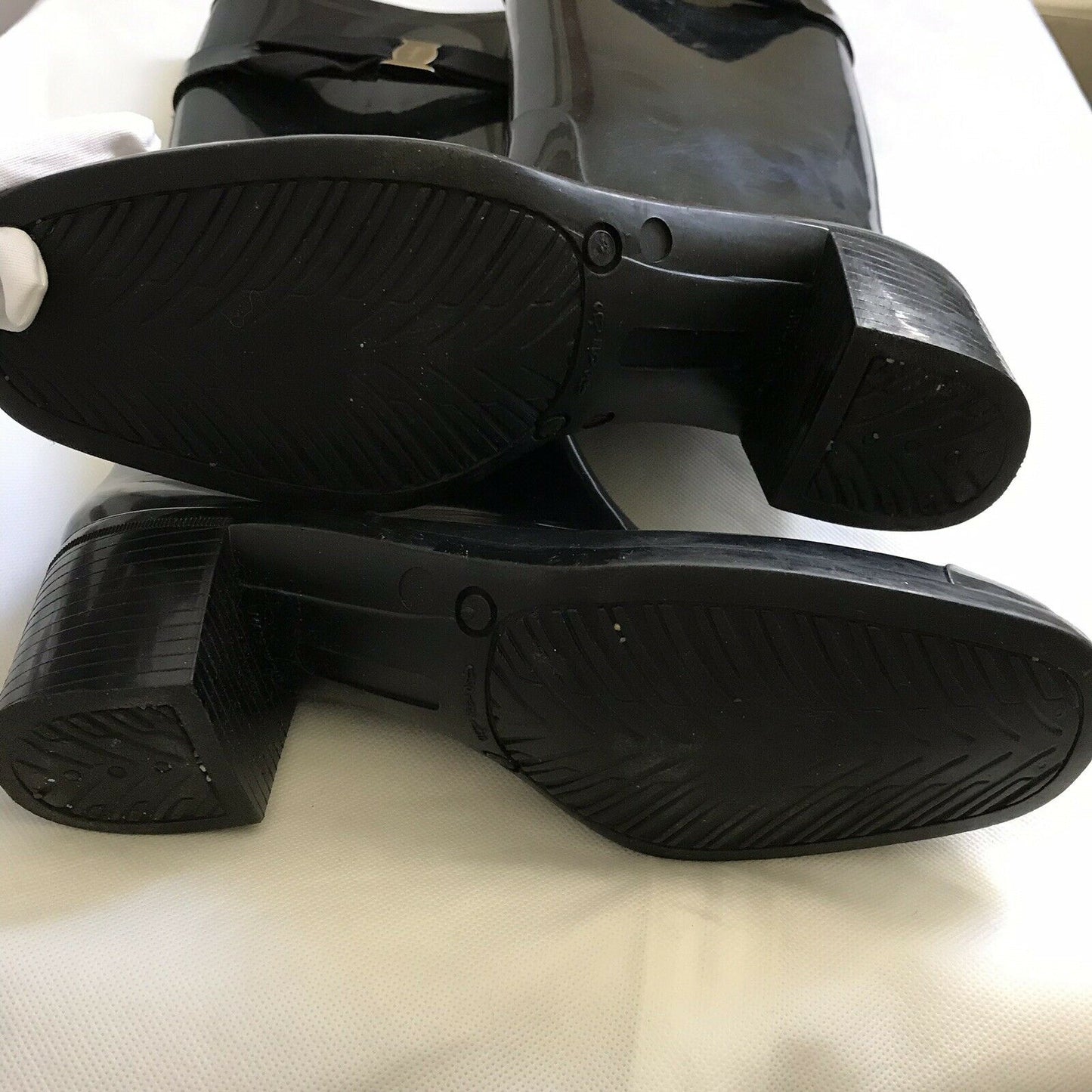 SALVATORE FERRAGAMO Black Rain Boots Sz 38