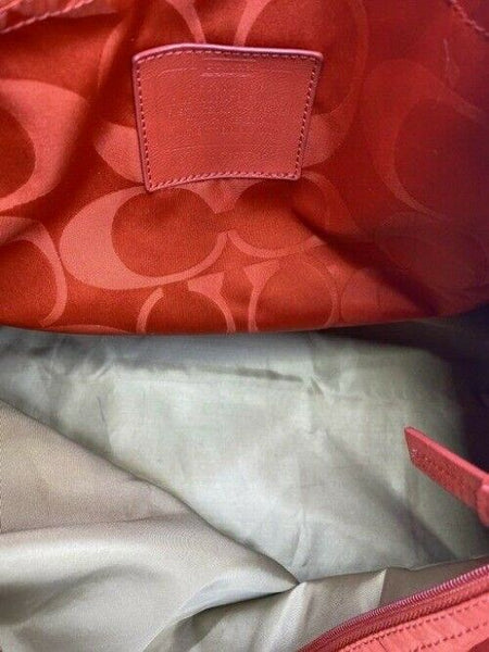 coach w w detachable specialty tie accent coral shoulder bag