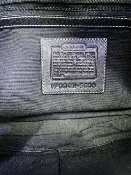 coach medium material black fabric shoulder bag