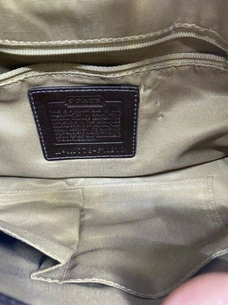 coach medium bag handbag white black leather shoulder bag