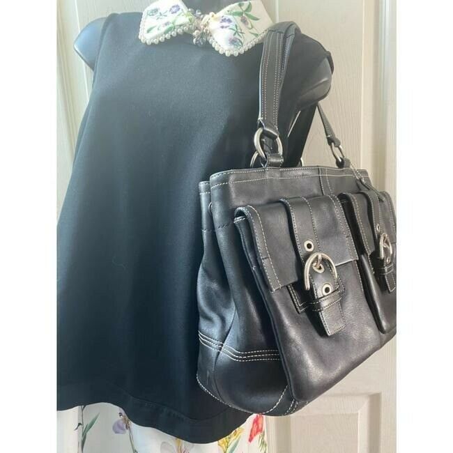 COACH Large Brown Leather Shoulder Bag