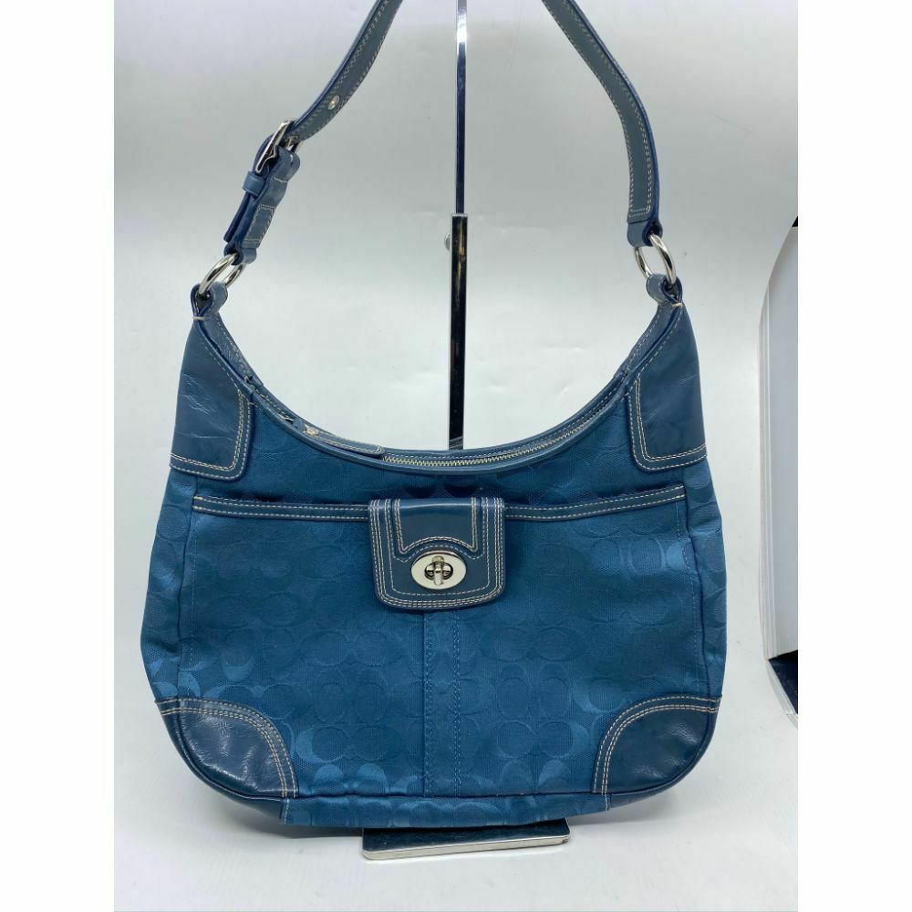 COACH Medium/Large Jacquard Fabric Signature Blue Tote Bag