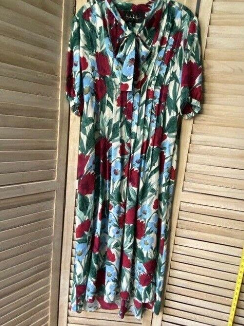 nicole miller blue red floral msrp long casual maxi dress