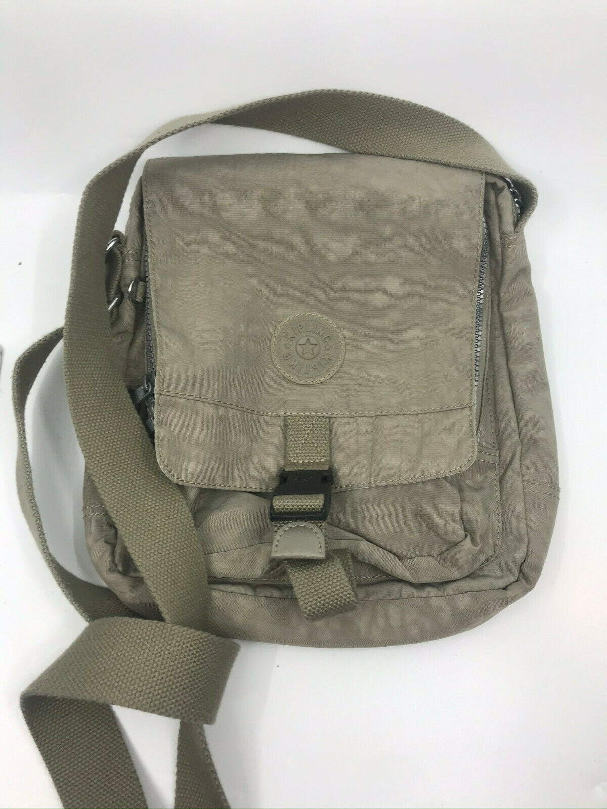 Kipling Light Brown Nylon Medium Size Crossbody Bag
