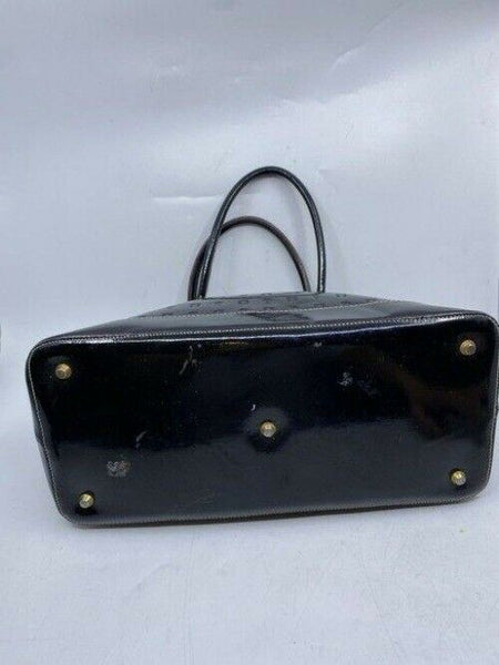 arcadia handbag made in italy black patent leather tote