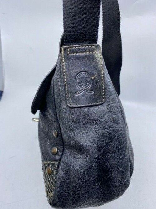 prada vintage black leather cross body bag