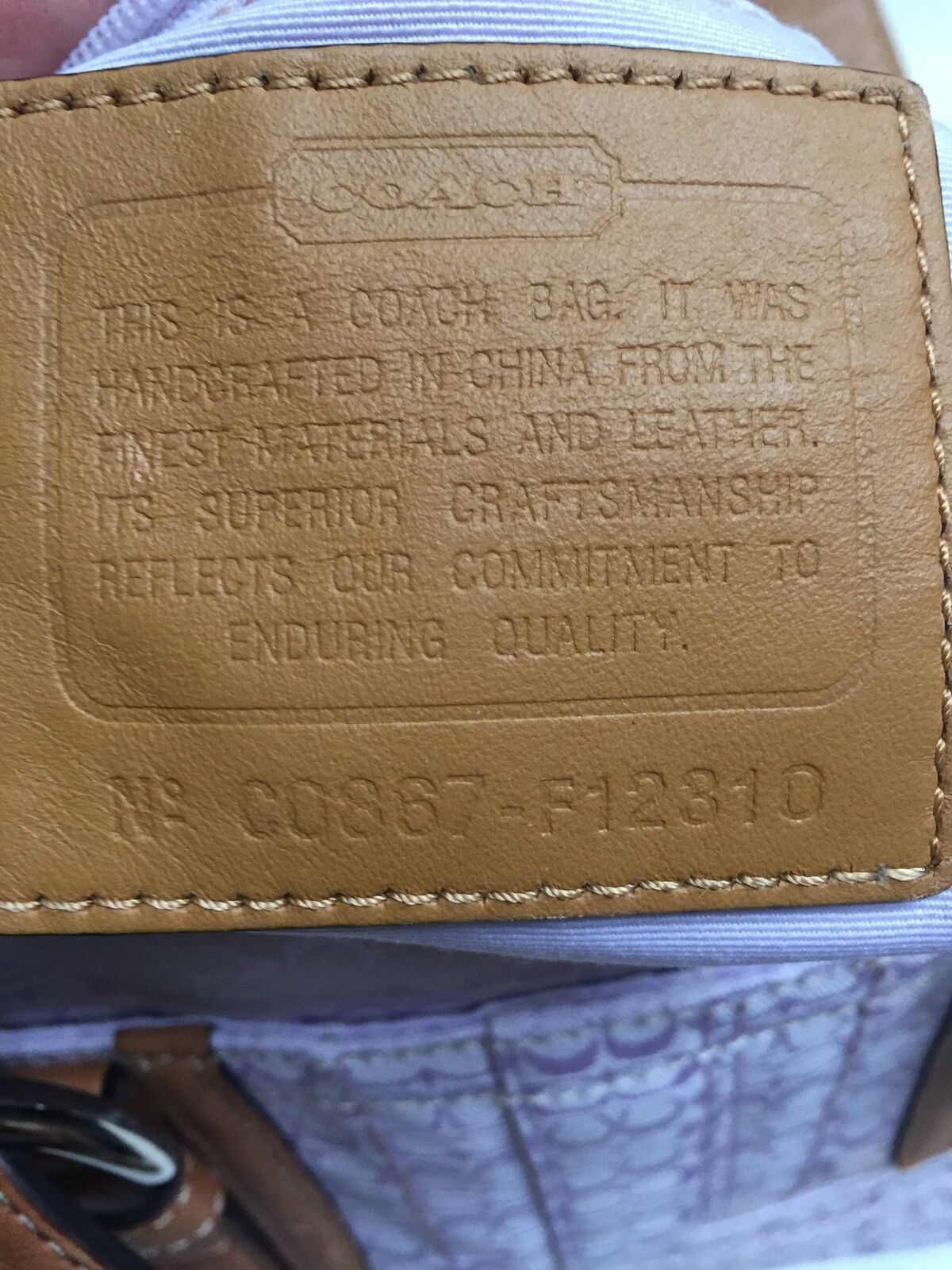 COACH Lavander Canvas Medium Tote