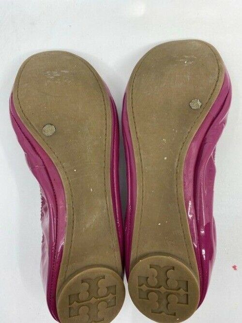 tory burch fuchsia patent leather ballerina flats size us
