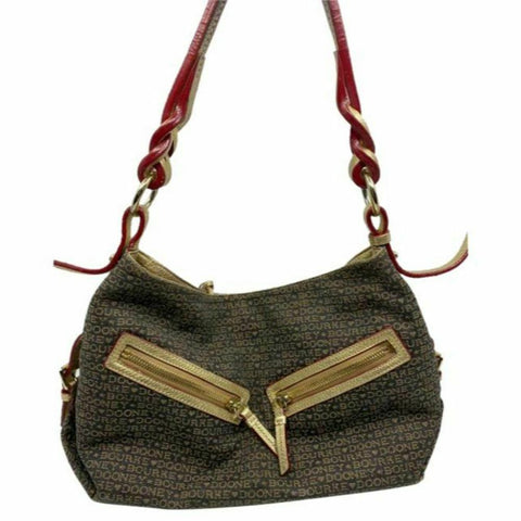 Dooney & Bourke Fabric Shoulder Bag Over Signature Size M Msrp 250
