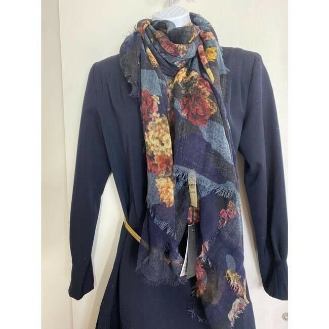 NWT! FRANCO FERRARI Floral Silk Scarf Bergorf Goodman Exclusive $350