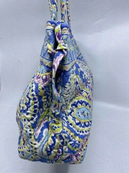 Vera Bradley Large Quilted Blue Purple Yellow White Shoulder Bag