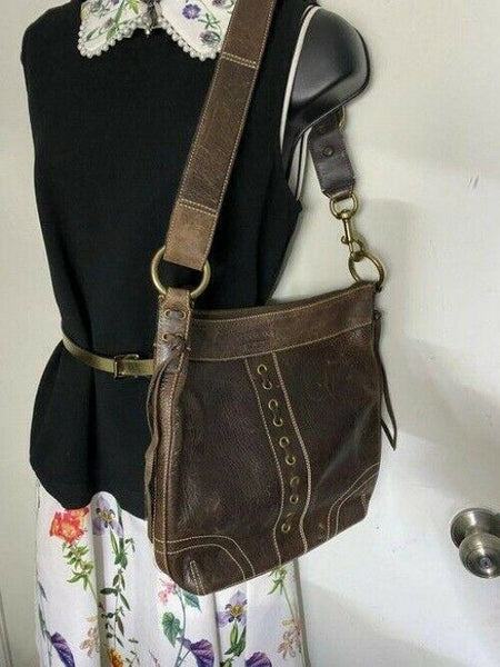 coach brown leather cross body bag