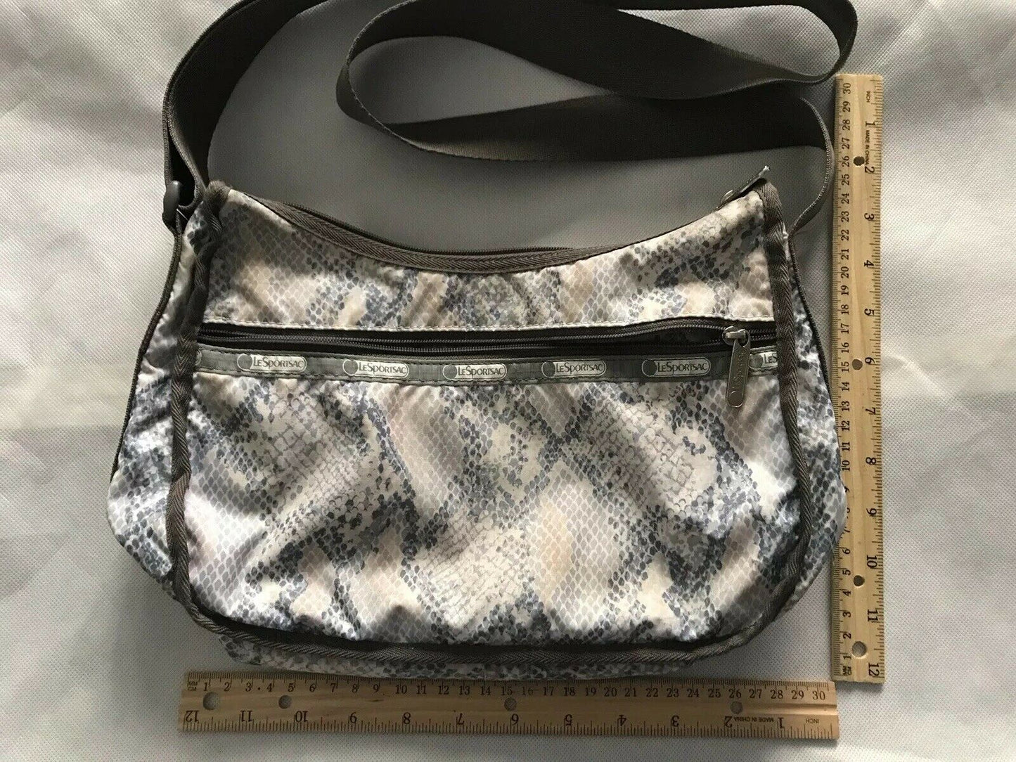 LESPORTSAC Snake Print Nylon Crossbody