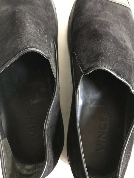 Vince Black Suede Loafers Size 9