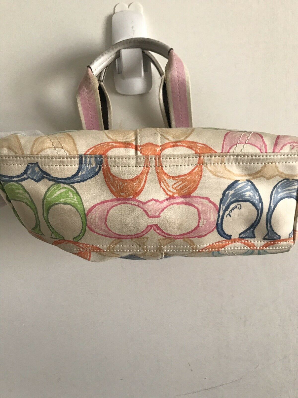 COACH Beige/multi-colored Canvas All Over Logo Handbag