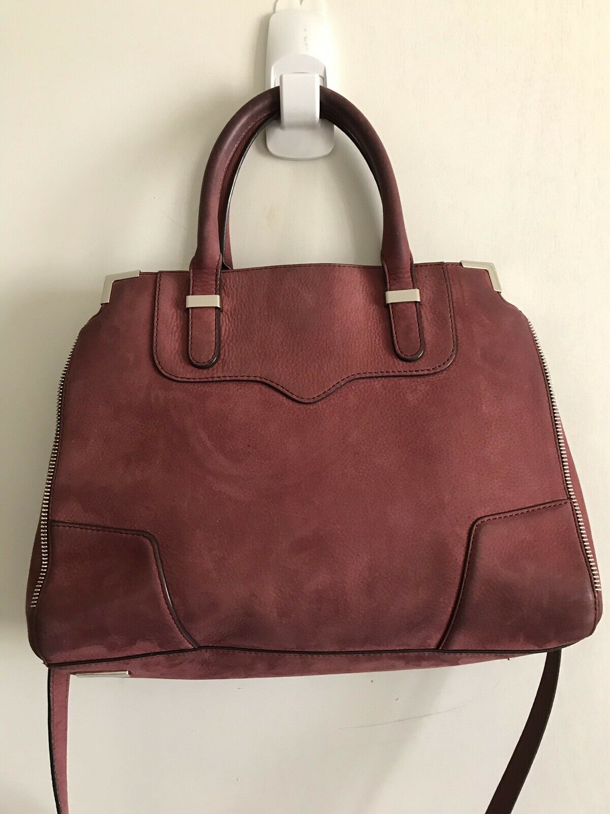 REBECCA MINKOFF Red Suede Tote Bag