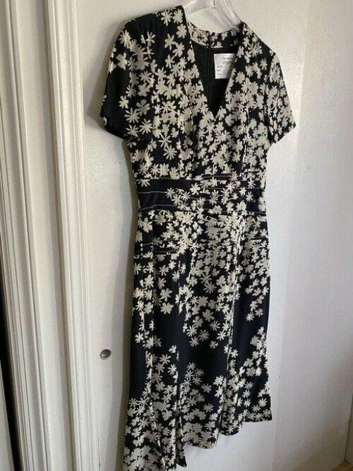 carolina herrera whiteblack new floral chiffon msrp