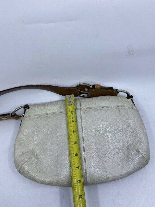 coach off white brown leather shoulder bag