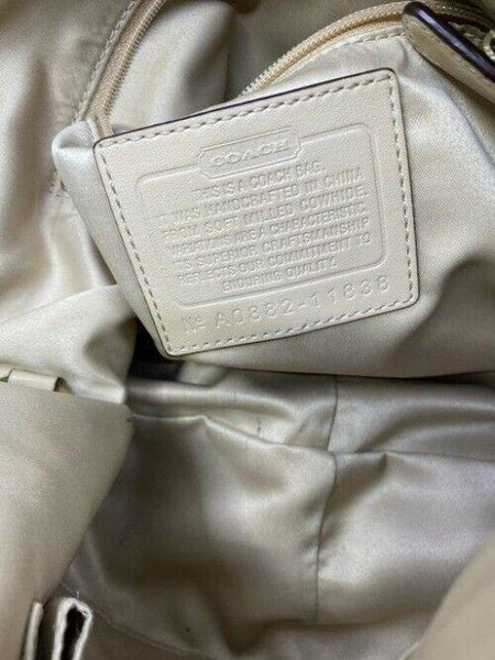 coach beige leather shoulder bag