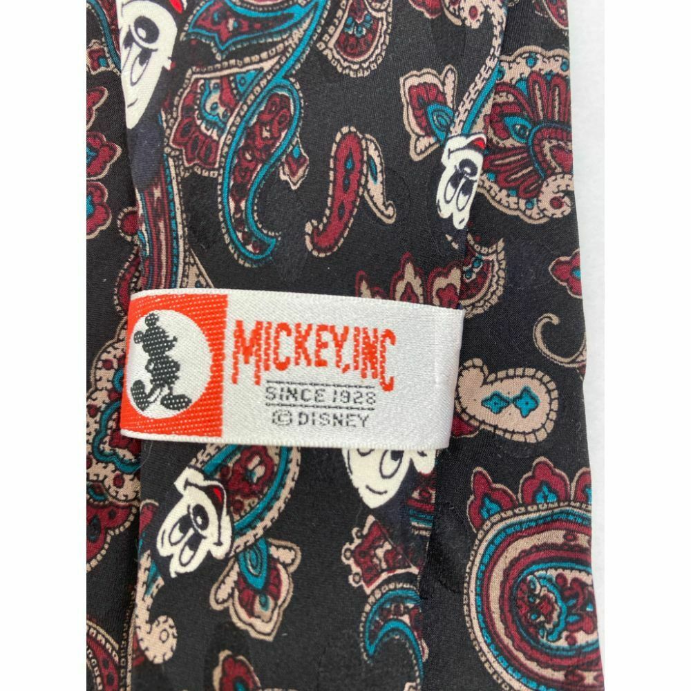 New! MICKEY MOUSE Disney Neck Tie Black Red White 100% Silk Handmade