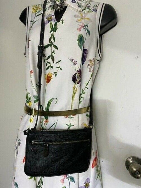 cole haan black leather cross body bag