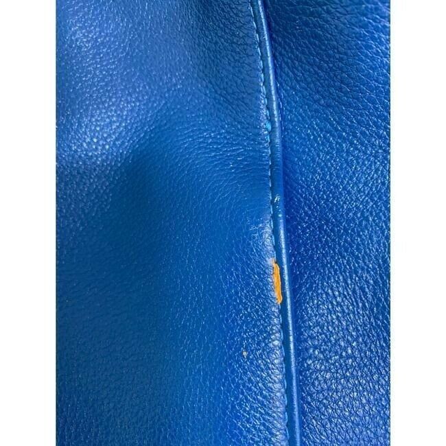 Coach Medium W Adjustable Strap Blue Leather Cross Body Bag