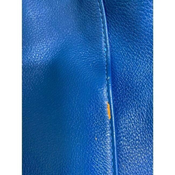 Coach Medium W Adjustable Strap Blue Leather Cross Body Bag