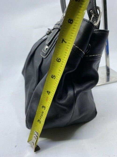 coach large black leather shoulder bag