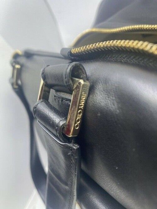 Jimmy Choo Justine Handbag Black Leather Shoulder Bag