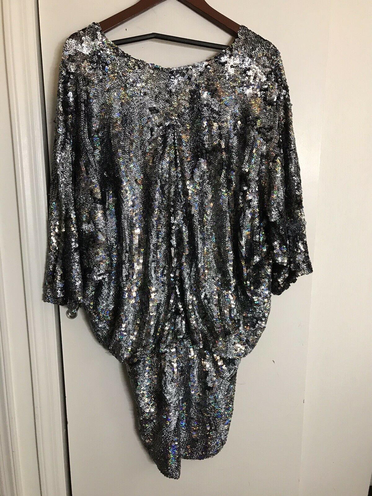 JOHN JOHN LAB Sequined Dress V-Neck sz Small