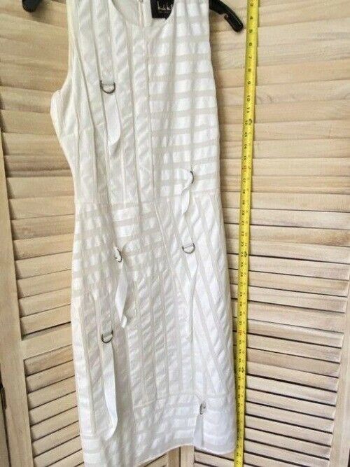 nicole miller white slim msrp small short formal dress