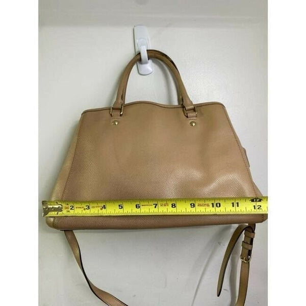 coach medium w adjustable strap tan leather cross body bag