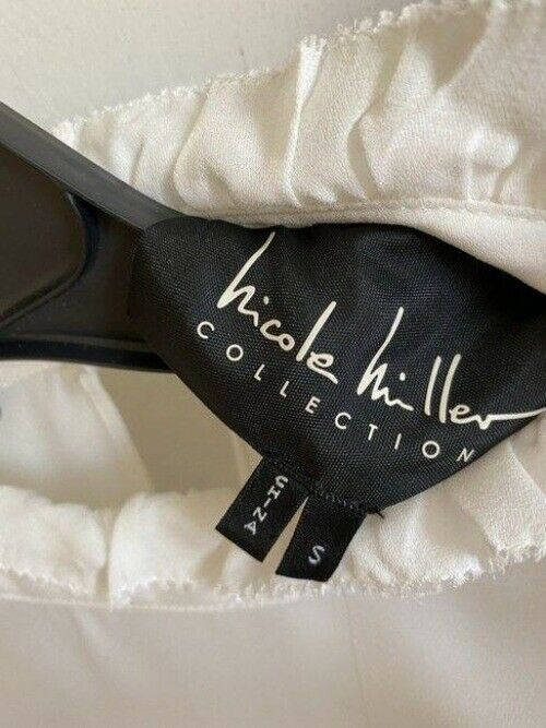 Nicole Miller off white new french ls msrp small blouse