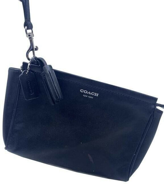 Coach Oversized Black Leather Wristlet