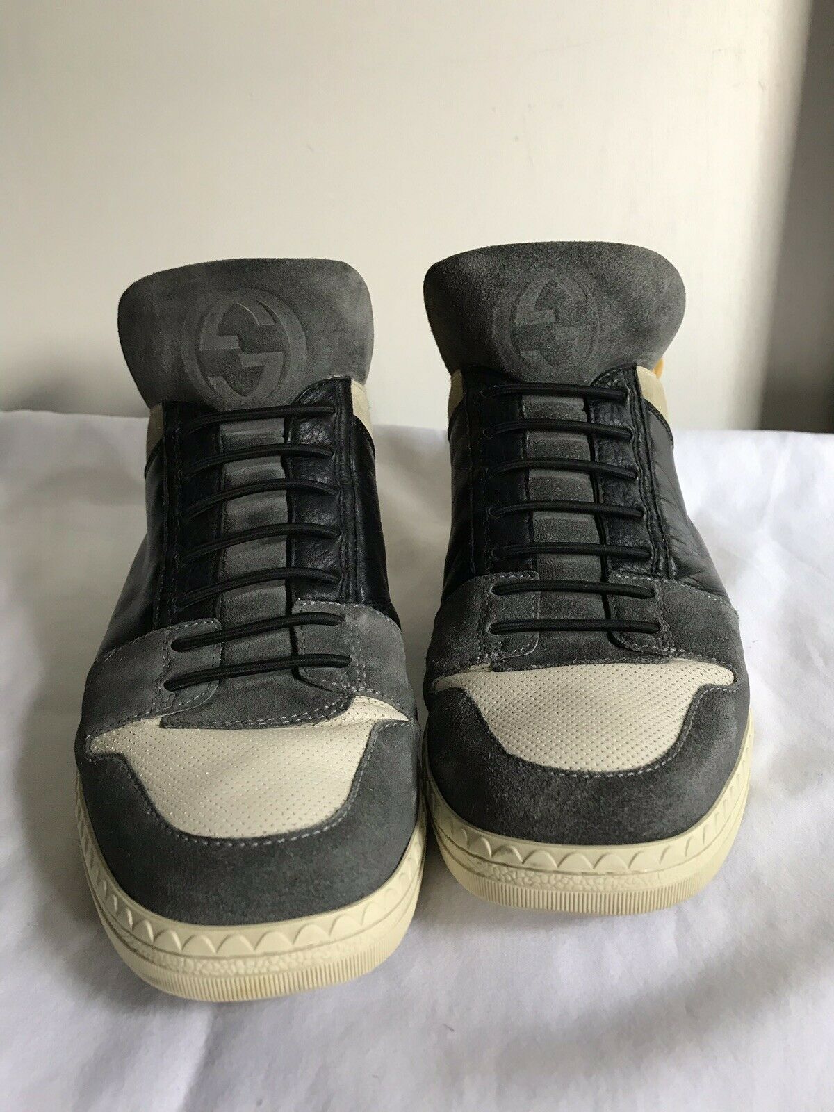 GUCCI Multi Color Suede High Cut Sneakers Size 9
