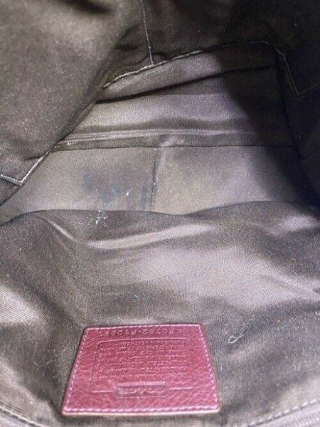 coach medium bag handbag maroon leather shoulder bag