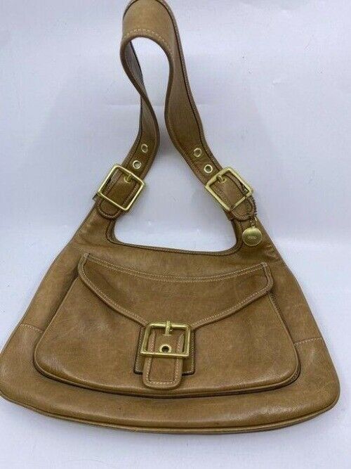 coach tan leather shoulder bag