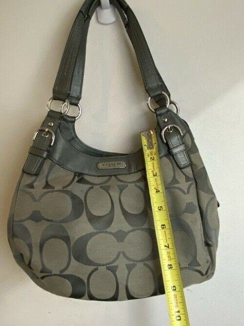 coach eddie tan olive jacquard fabric tote