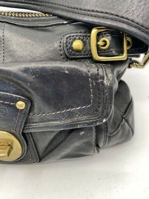 coach vintage black leather tote